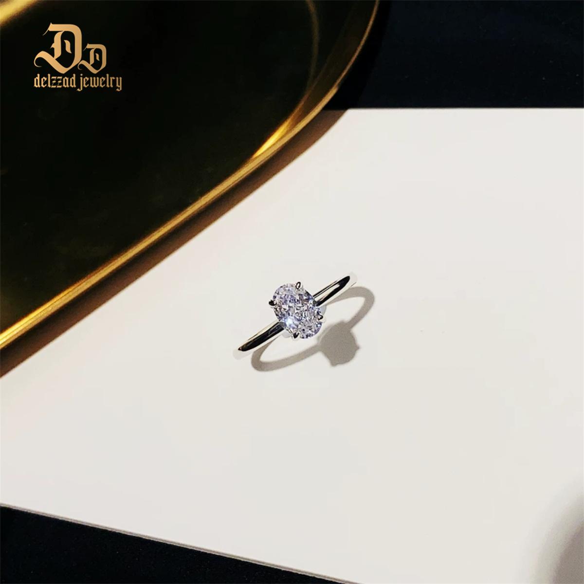 S925 1ct Oval Cut VVS Synthetic Moissanite Solitaire Prong Promise Engagement Ring Anniversary Valentine's Day Gifts For Her