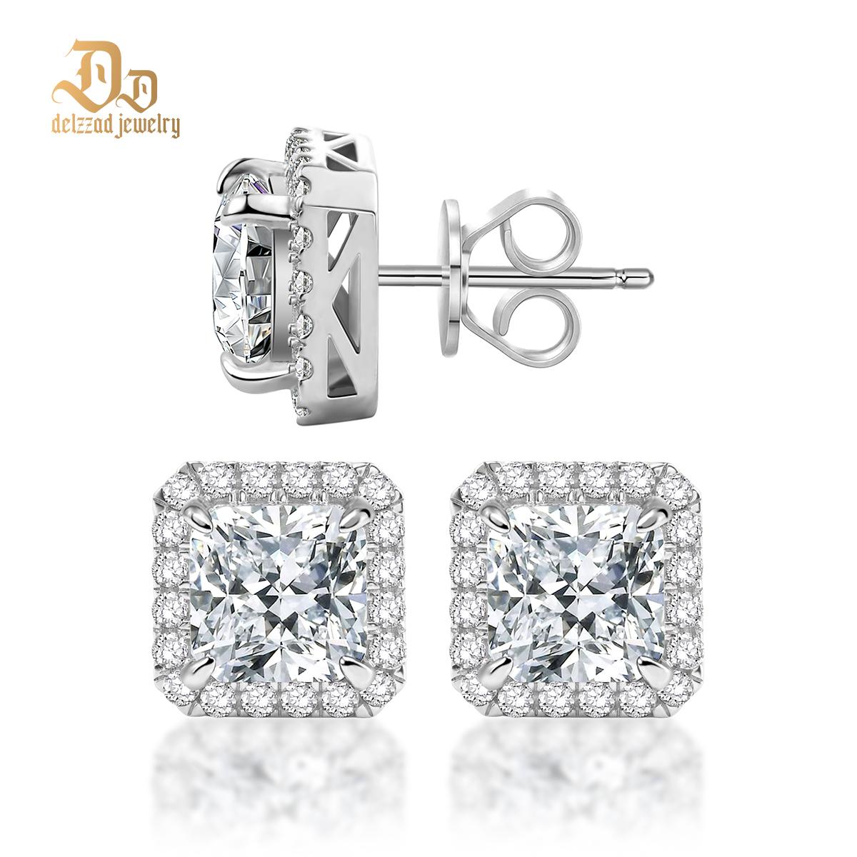 Radiant Cut Synthetic Moissanite Stud Earrings St Valentine's Day Gifts For Men Women