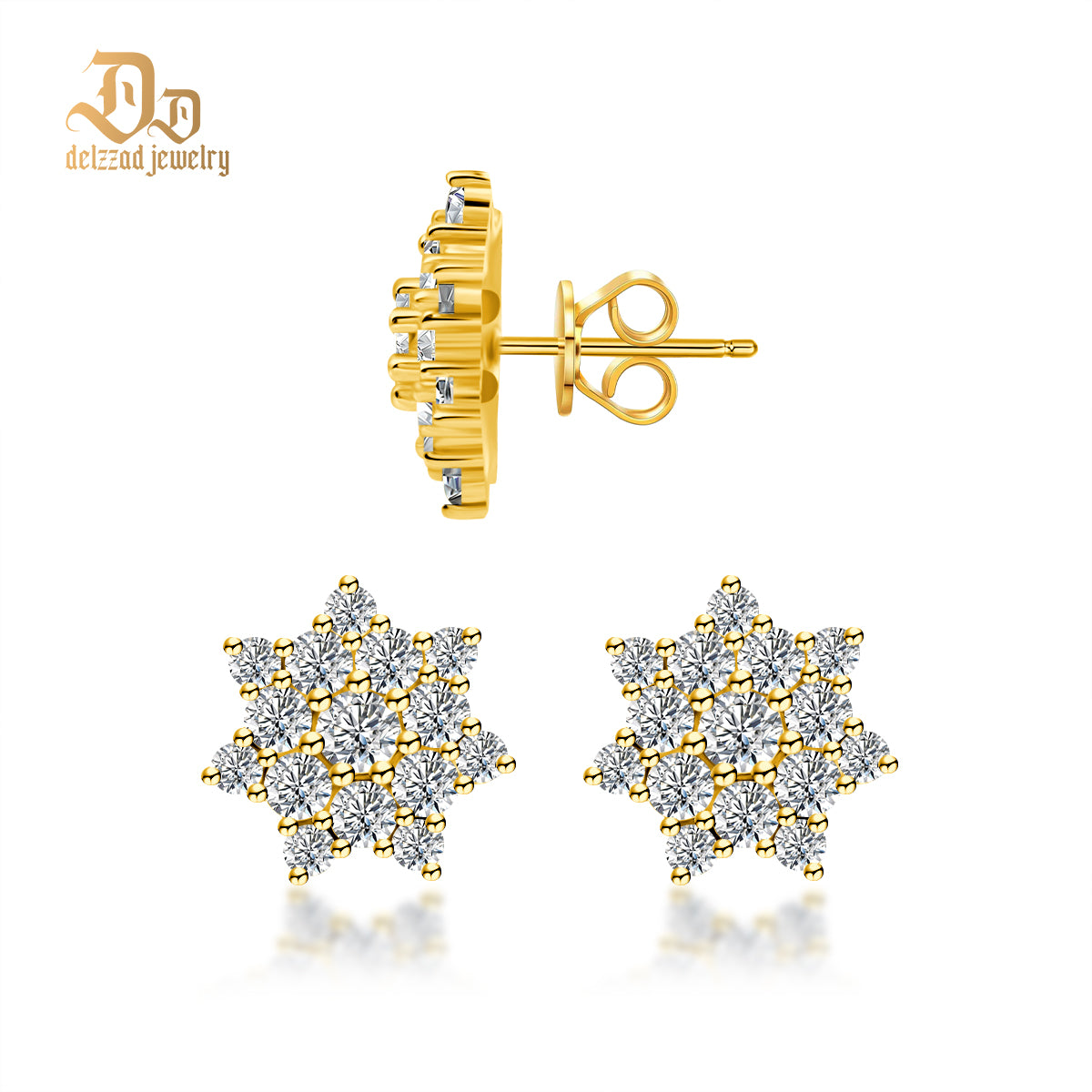 S925 Round Synthetic Moissanite Dazzling Star Cluster Studs Earrings Birthday Anniversary Gift Valentine's Day Gifts for Men Women