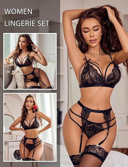 Avidlove Women Lingerie Set Lace Teddy Strap Babydoll