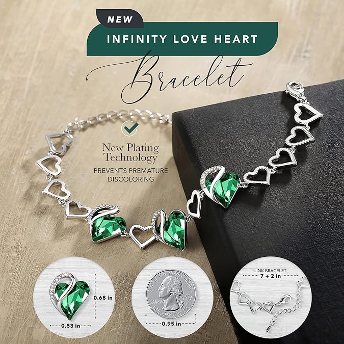 Leafael Infinity Love Heart Link Bracelets