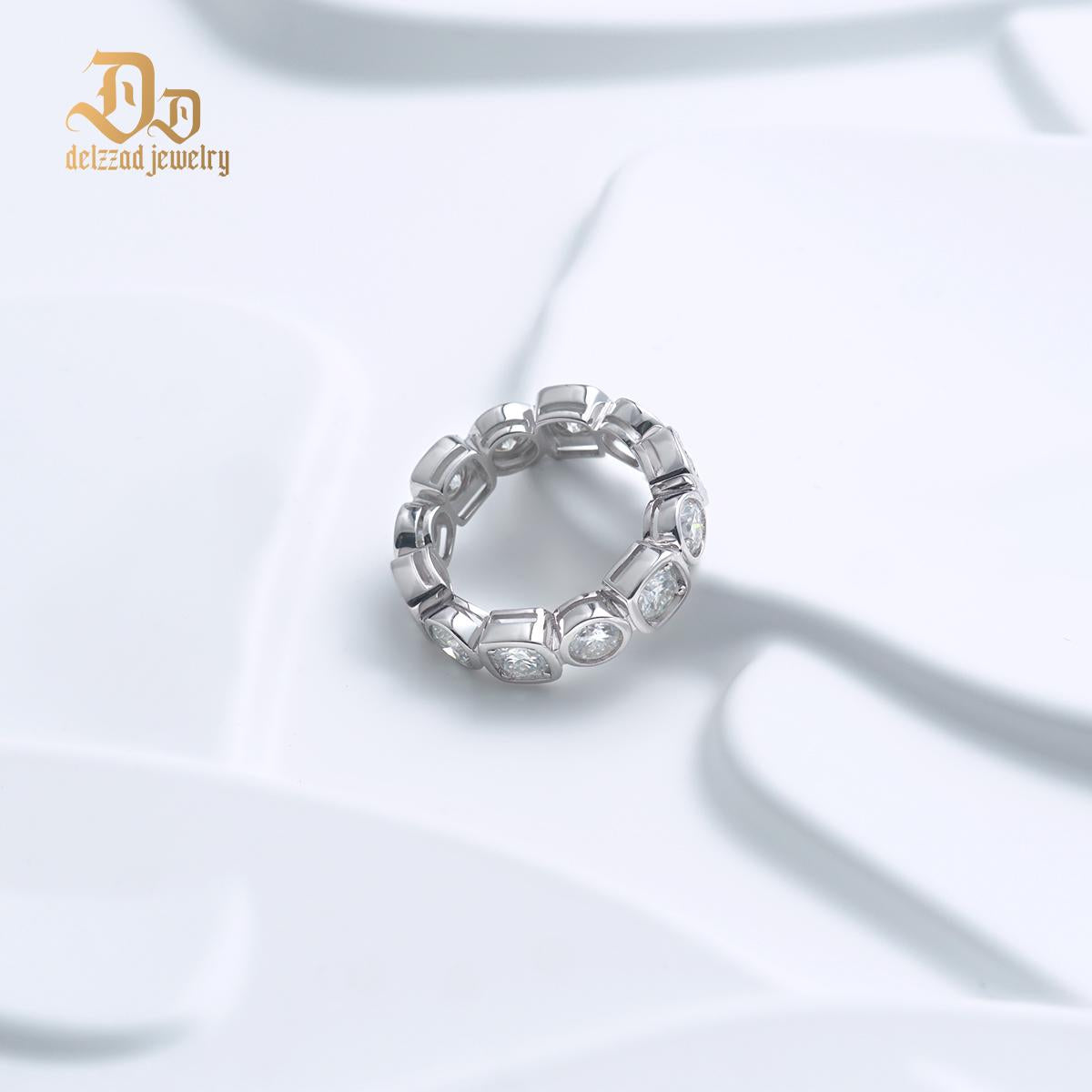 S925 6ct Round D Color VVS Synthetic Moissanite Luxury Hip Hop Ring For Men Women