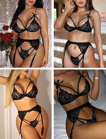 Avidlove Women Lingerie Set Lace Teddy Strap Babydoll