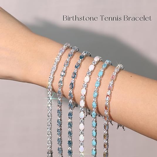 Birthstone Bracelets Sterling Silver