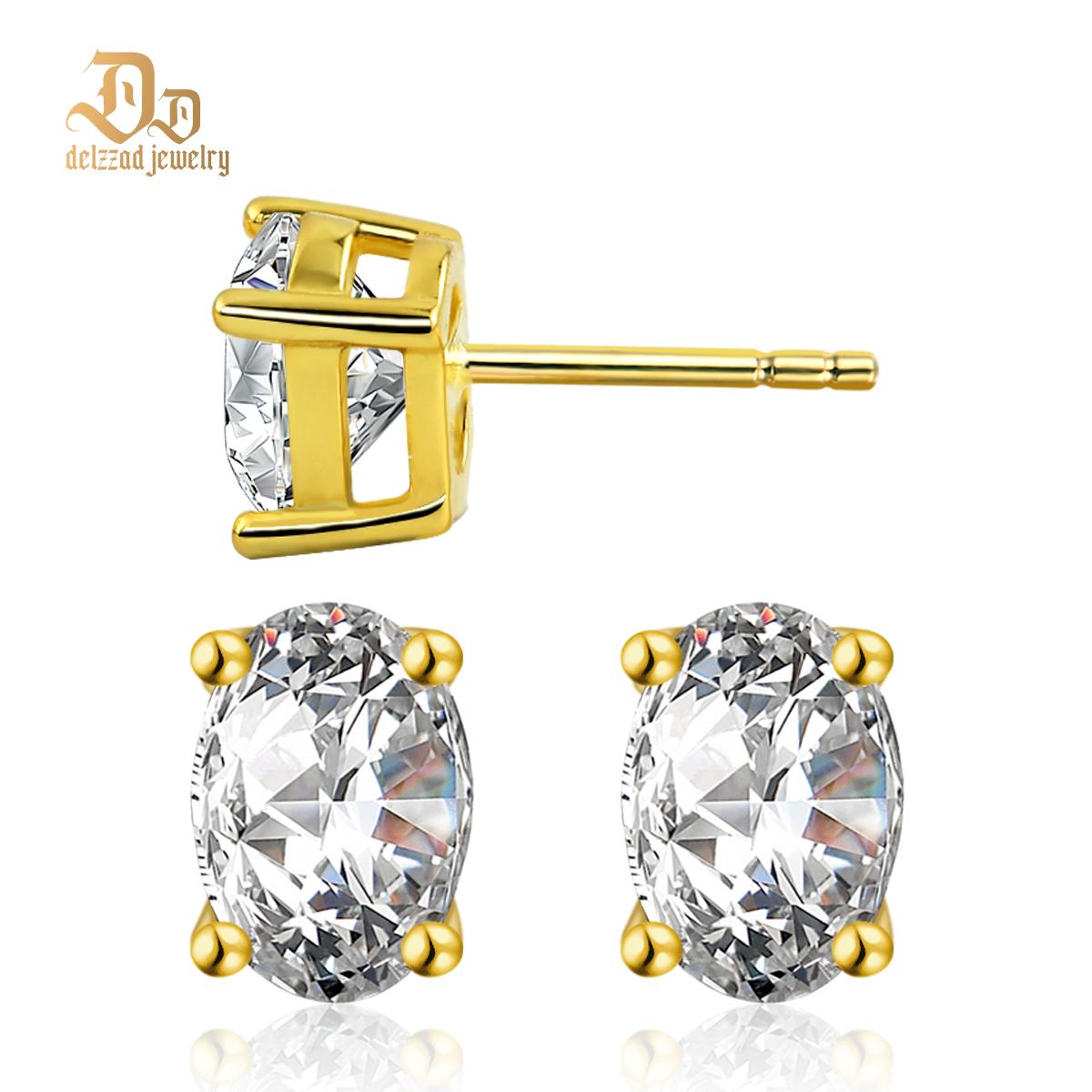 S925 Oval Cut Synthetic Moissanite Stud Earrings Gift For Men Women