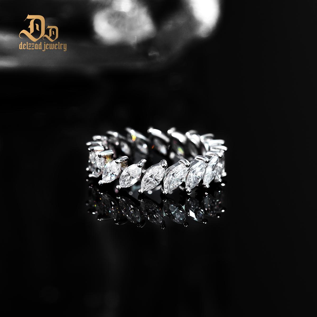 S925 4.8ct Marquise Synthetic Moissanite Eternity Band