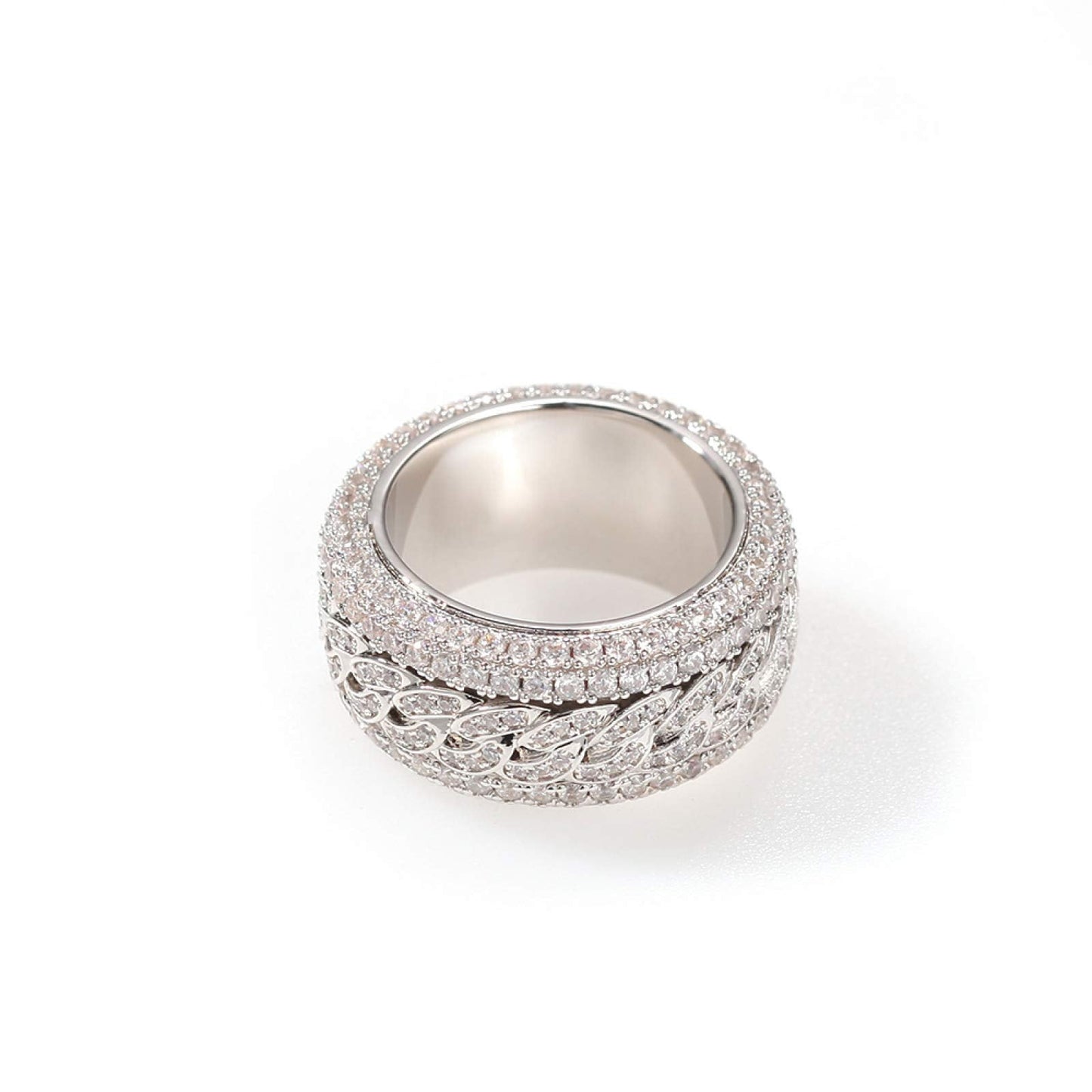 5-Layer Iced Rotatable Cuban Ring