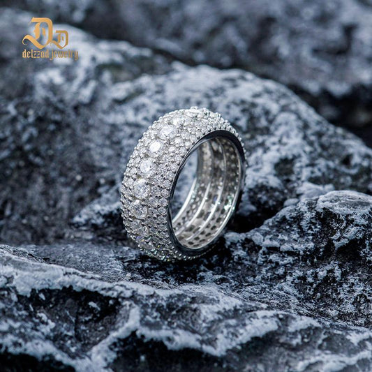 S925 Round VVS Synthetic MoissaniteLayered Eternity Ring