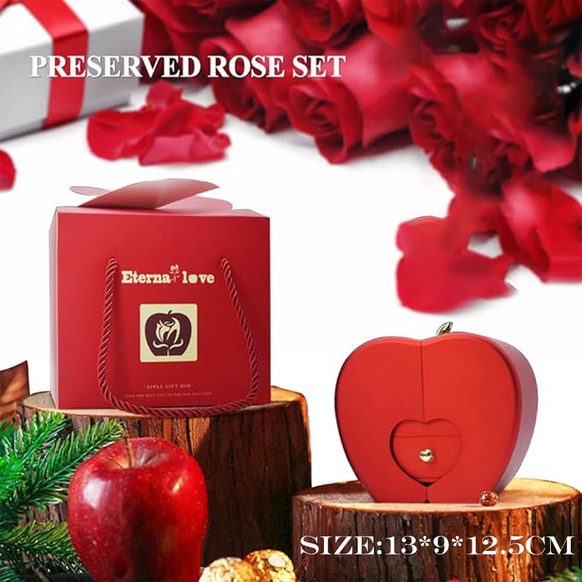 The Apple-Shaped Soap Rose Jewelry Gift Box, Valentine's Day, Anniversary, Christmas, Mother's Day, Birthday ideas