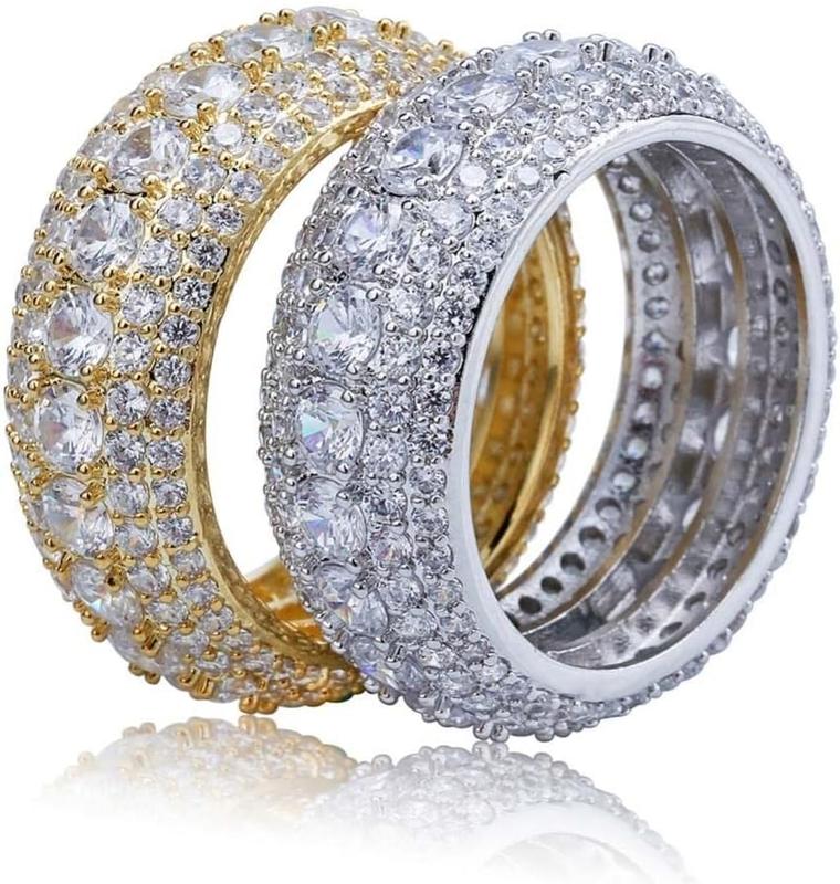 S925 Round VVS Synthetic MoissaniteLayered Eternity Ring