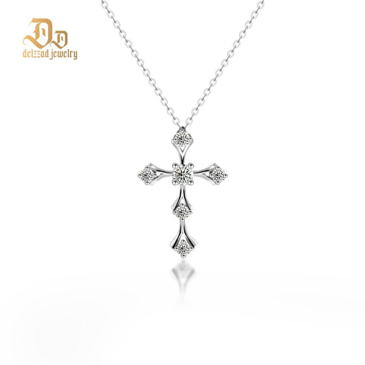 S925 Synthetic Moissanite Cross Necklace 18inches