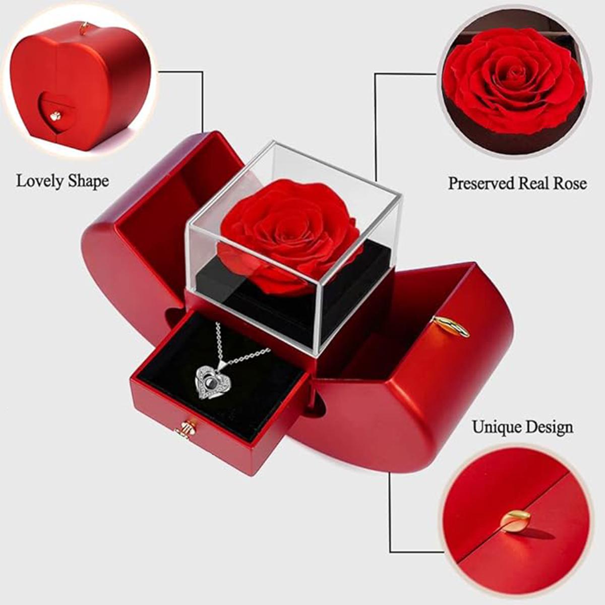 The Apple-Shaped Soap Rose Jewelry Gift Box, Valentine's Day, Anniversary, Christmas, Mother's Day, Birthday ideas