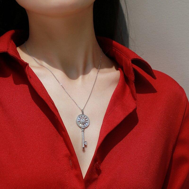 S925 Synthetic Moissanite Diverse Sparkling Charm Necklace Pendant Valentine's Day Lover Gifts for Women