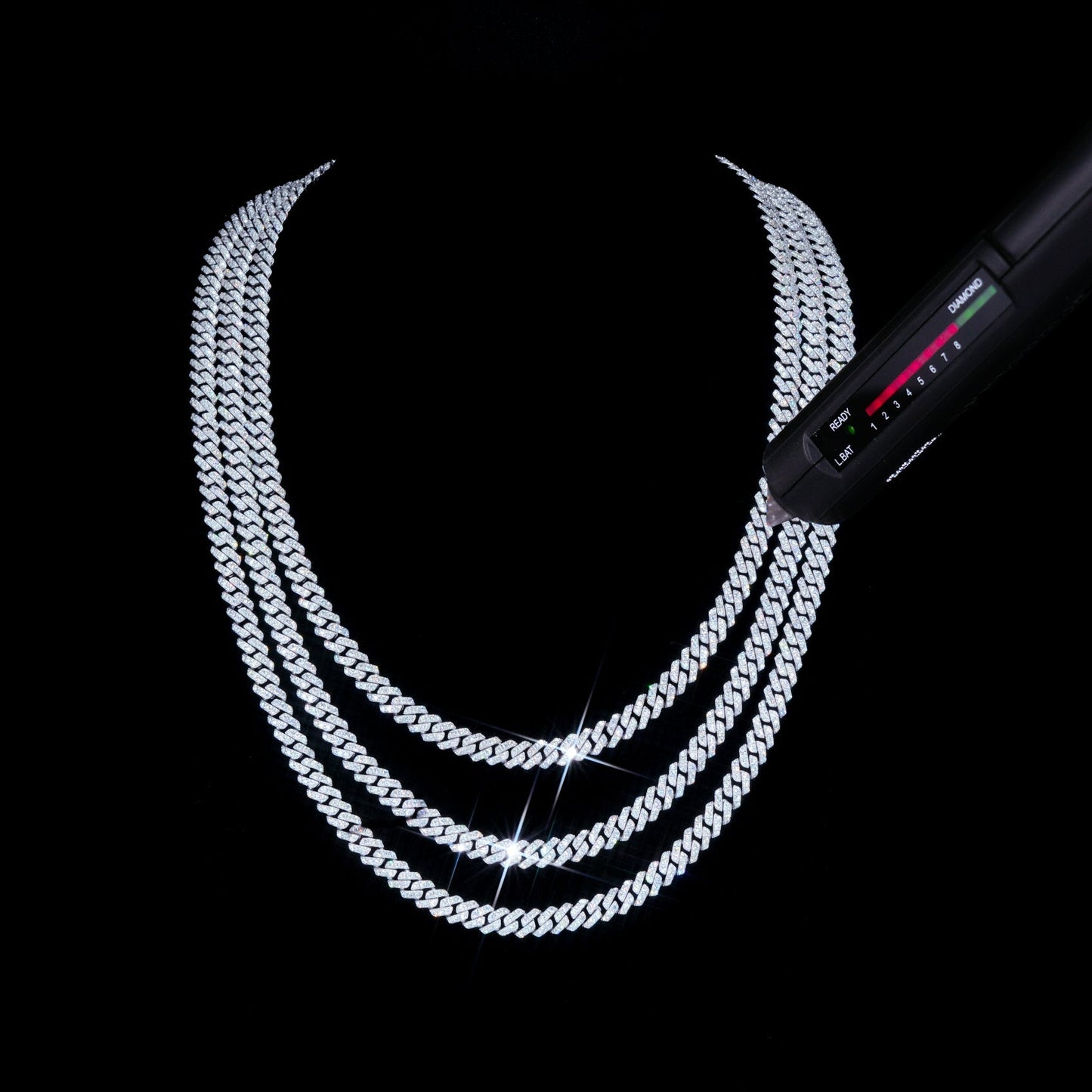 6.5MM 2 Row 925S & VVS Moissanite Prong Cuban Link Chain