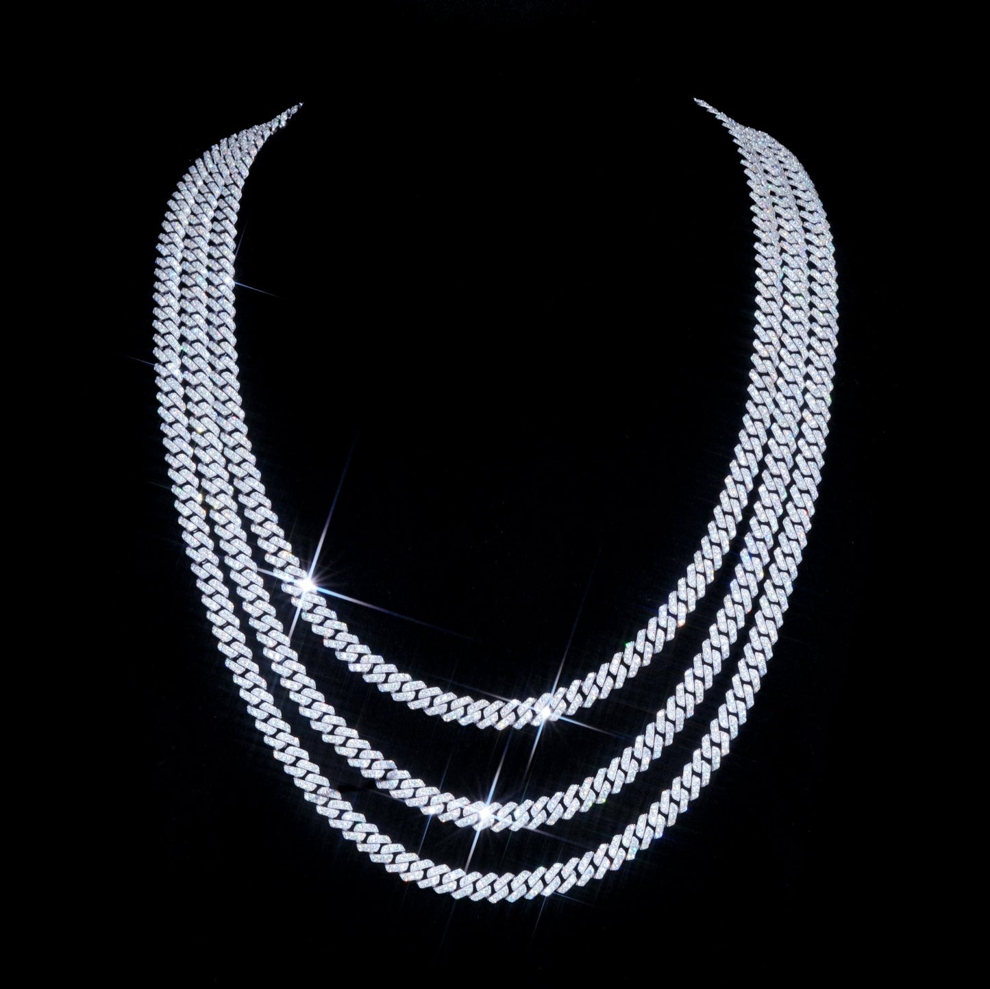 6.5MM 2 Row 925S & VVS Moissanite Prong Cuban Link Chain