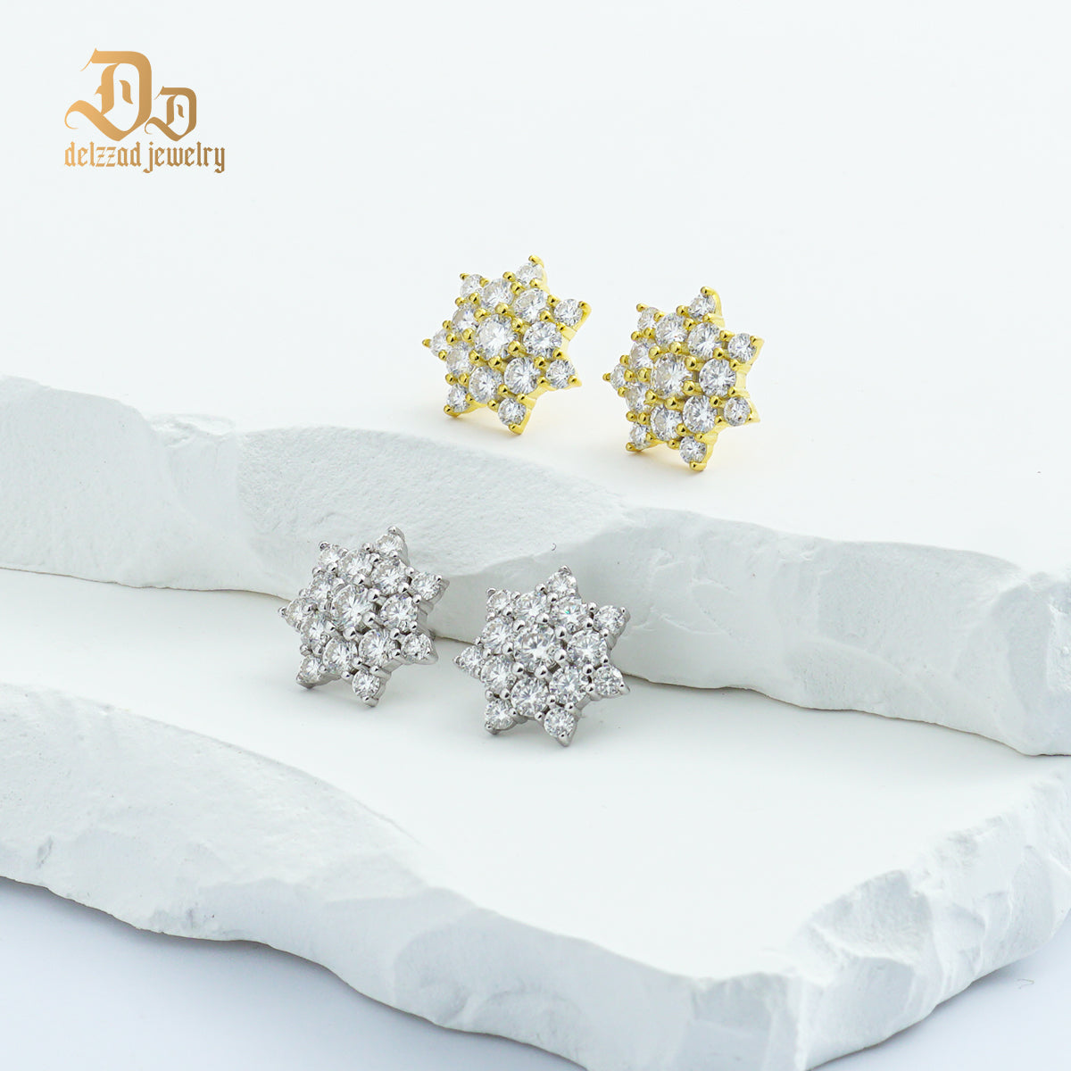 S925 Round Synthetic Moissanite Dazzling Star Cluster Studs Earrings Birthday Anniversary Gift Valentine's Day Gifts for Men Women