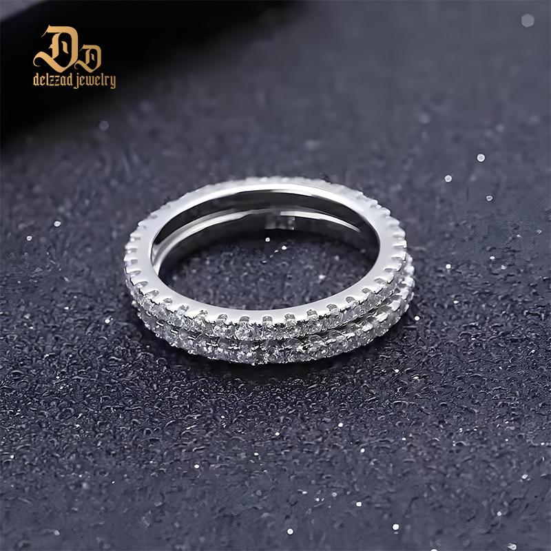 S925 VVS D Color Synthetic Moissanite Eternity Ring Band Anniversary Valentine's Day Gifts For Women Men