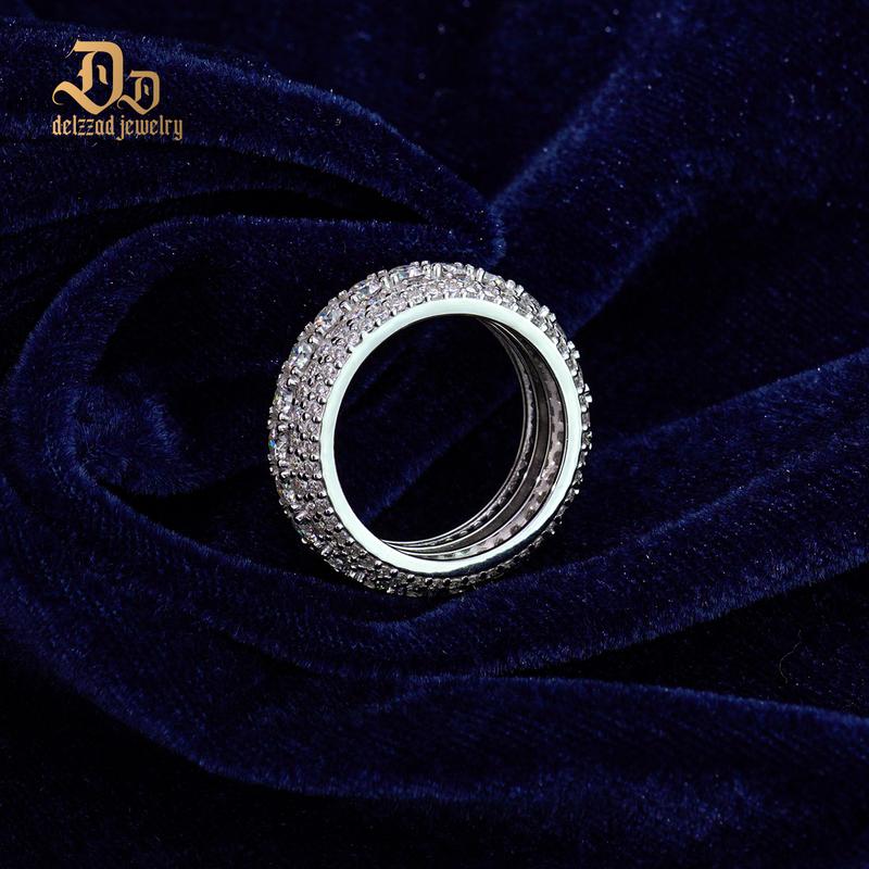 S925 Round VVS Synthetic MoissaniteLayered Eternity Ring