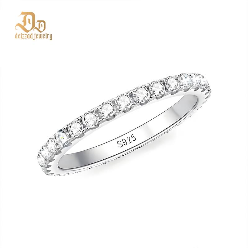 S925 VVS D Color Synthetic Moissanite Eternity Ring Band Anniversary Valentine's Day Gifts For Women Men