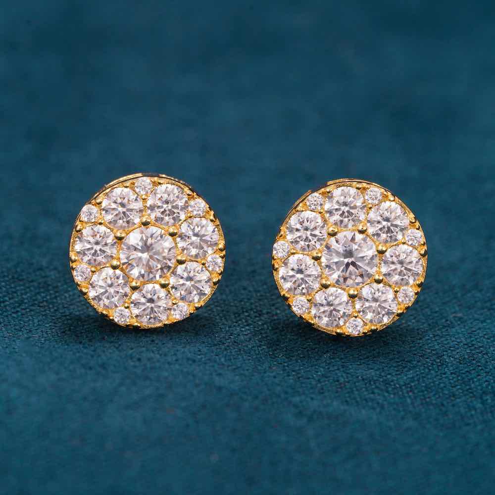 10MM 925S & VVS Moissanite Cluster Halo Stud Earrings