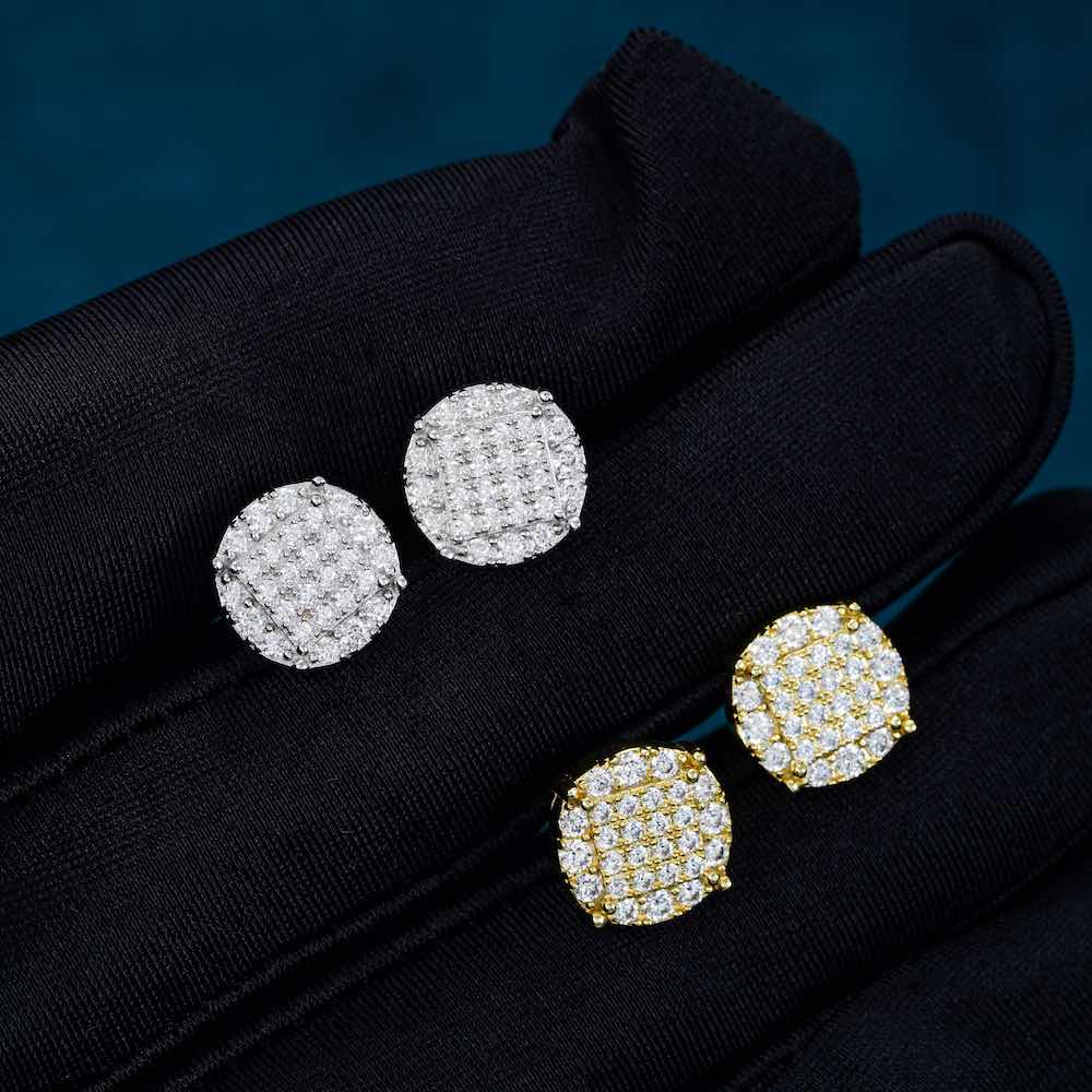 10MM 6-Row 925S & VVS Moissanite Square Stud Earrings