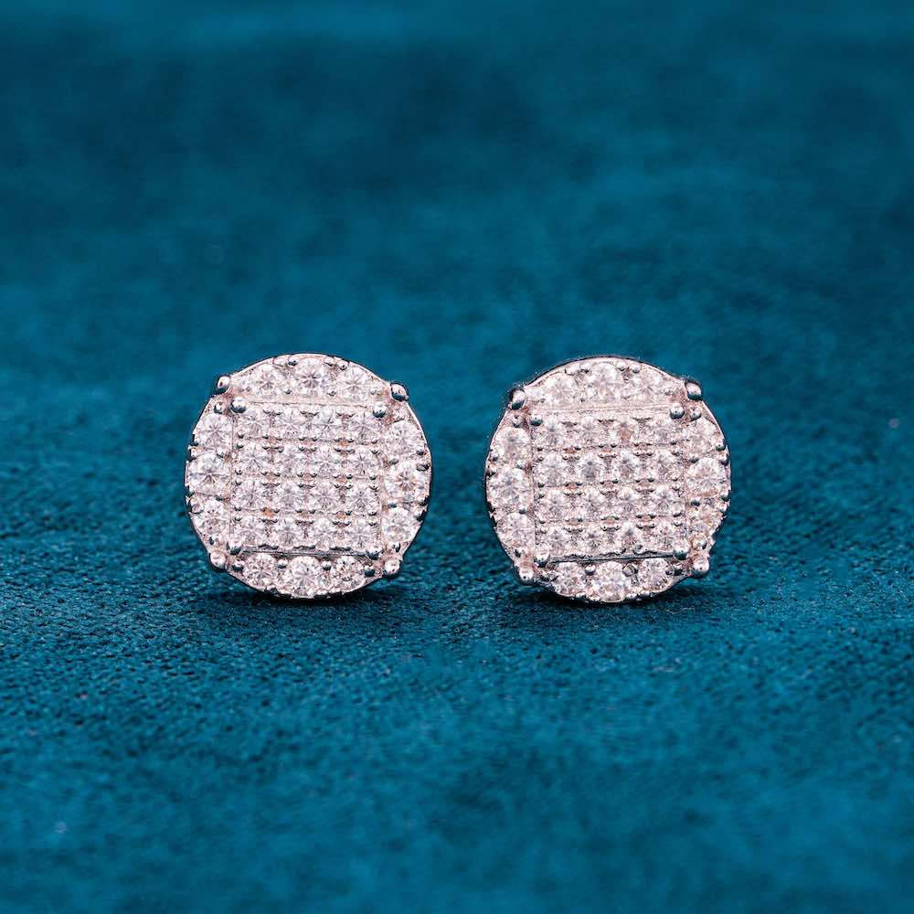 10MM 6-Row 925S & VVS Moissanite Square Stud Earrings